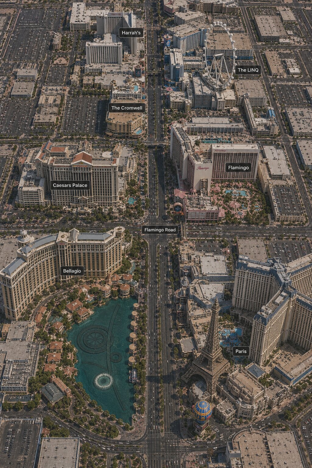 Center: Caesars to Bellagio & Paris